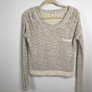Free People Sweet Jane Rainbow Knit Sweater Lace
